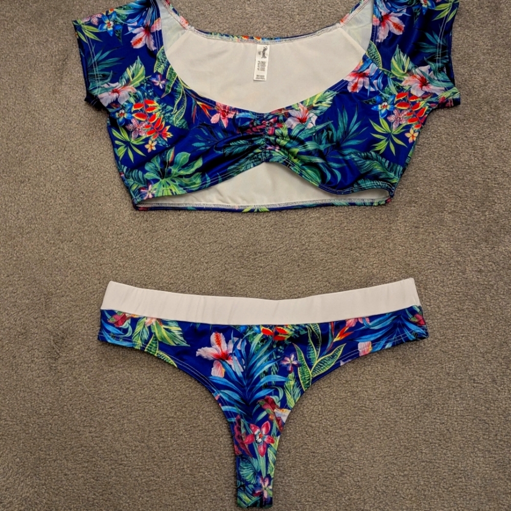Mapale Blue Floral Bikini Set Medium
